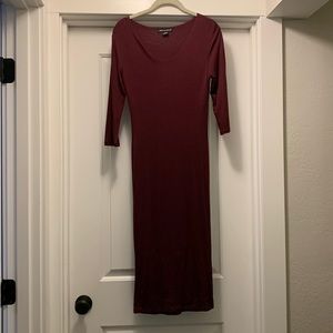 Burgundy fitted dress